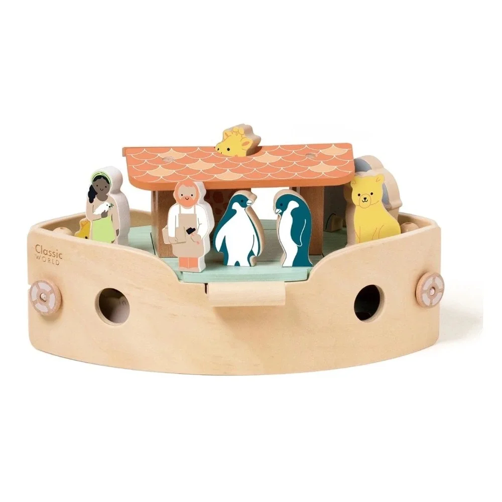 NWT Classical World Toys Making‎ Noahs Ark Wooden Playset 18 Months + Montessori